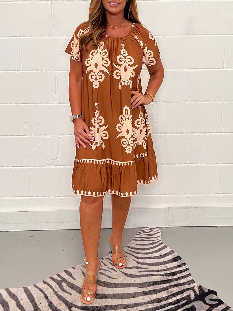 Freya™ - Vintage Printed Cotton Dress