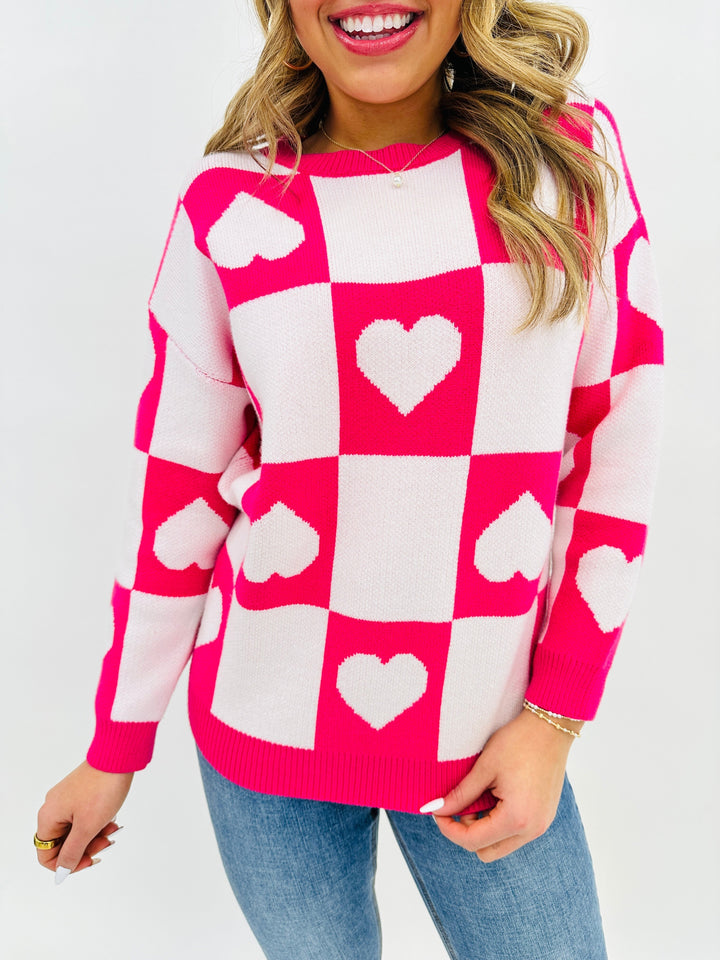 Ottilie™ - Valentine's Day Heart Check Sweater