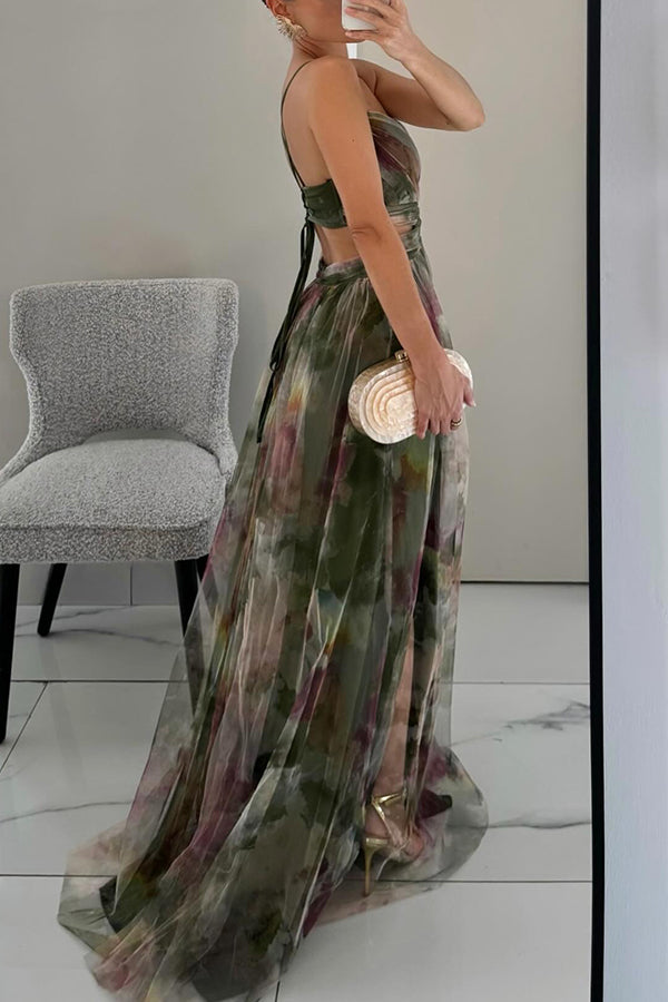 Leora™ - Enchanting Floral Print Maxi Dress