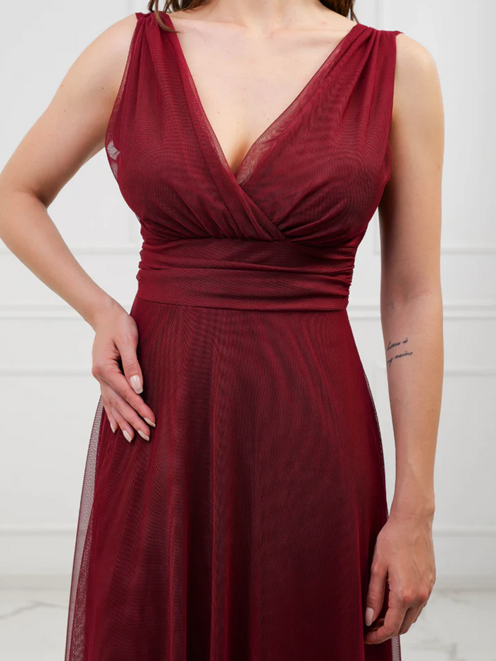 Tulle Bridesmaid Dress with V-Neck Flavia