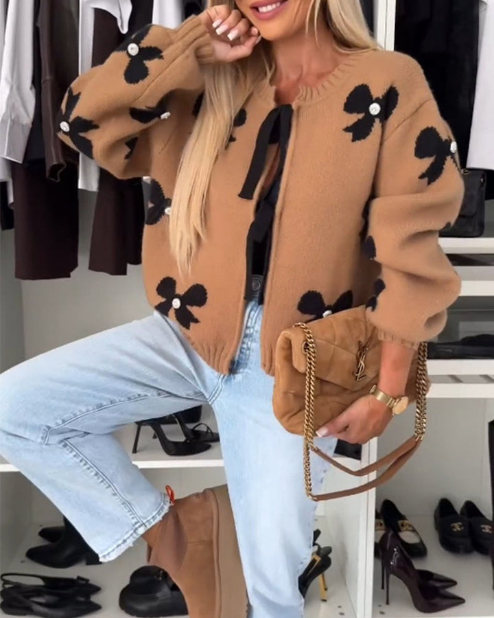 Florentine™ - Elegant Bow Cardigan