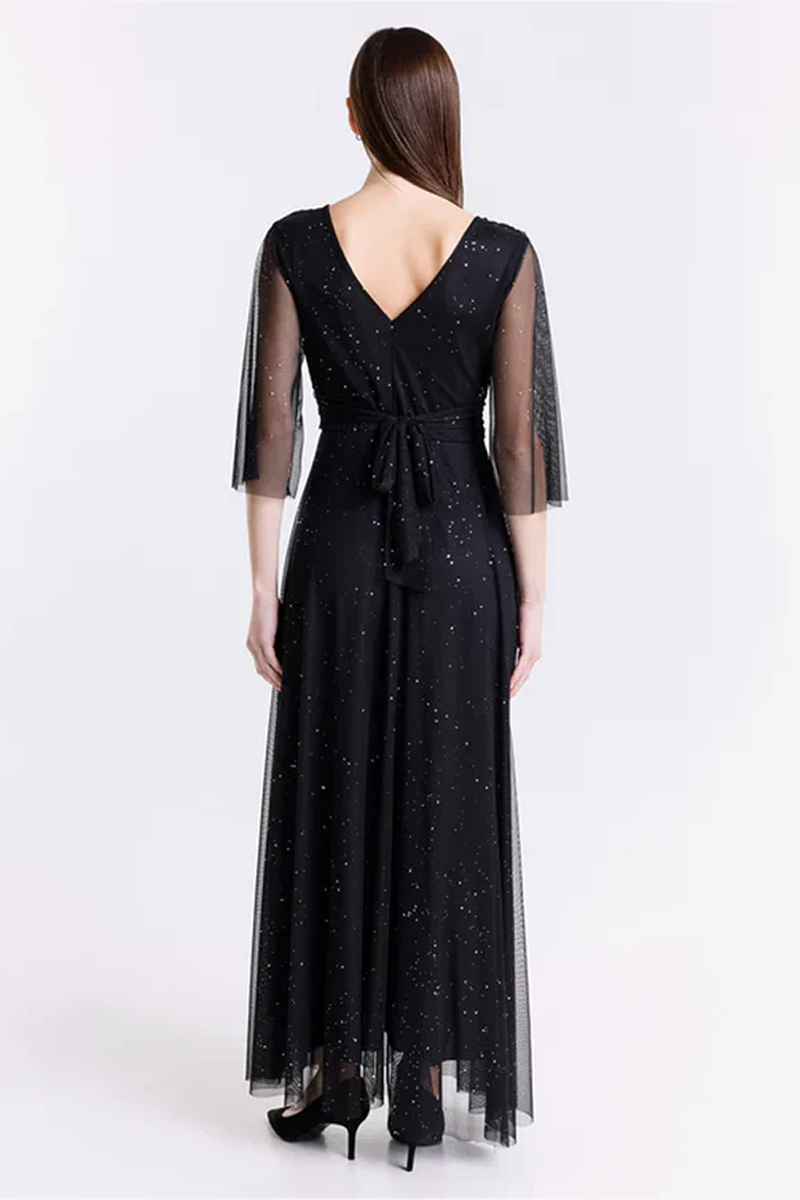 Long tulle dress with long sleeves Ludovica