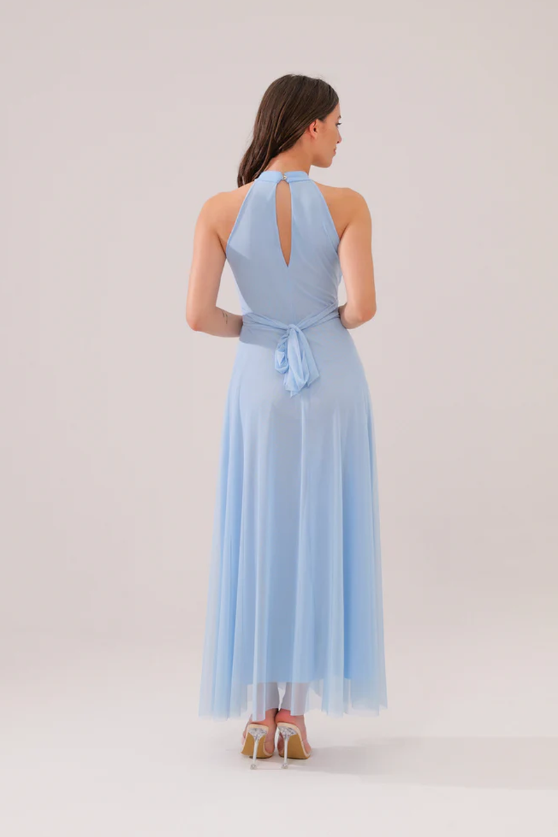Long tulle cut-out dress Lucrezia