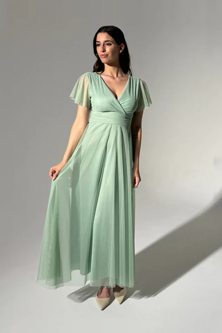 Vivian Short Sleeve Tulle Dress