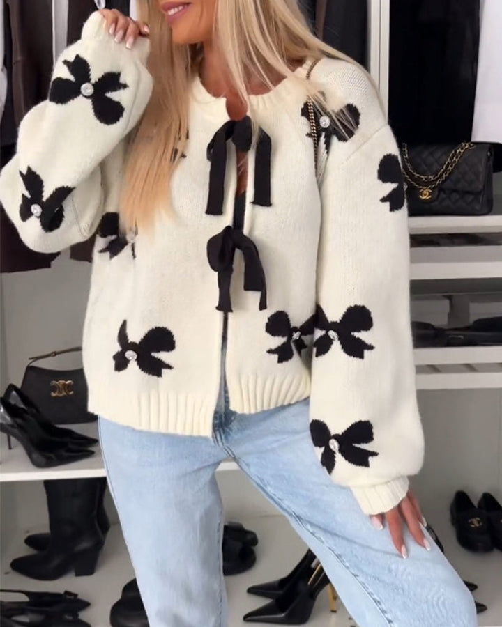 Florentine™ - Elegant Bow Cardigan