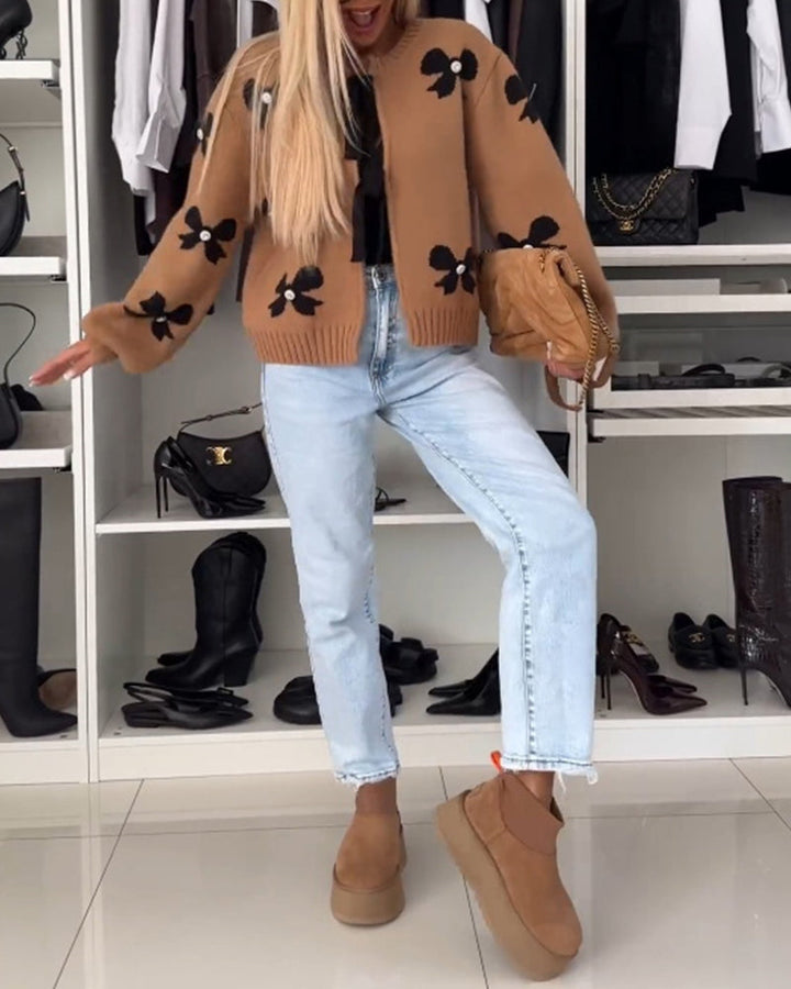 Florentine™ - Elegant Bow Cardigan