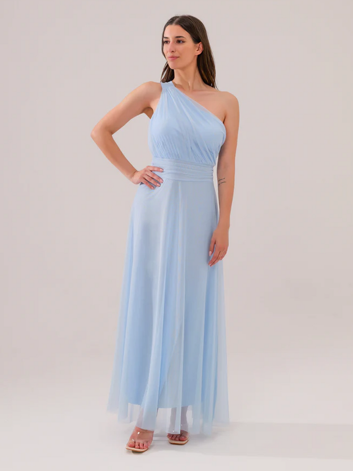 Lily One-Shoulder Long Tulle Dress