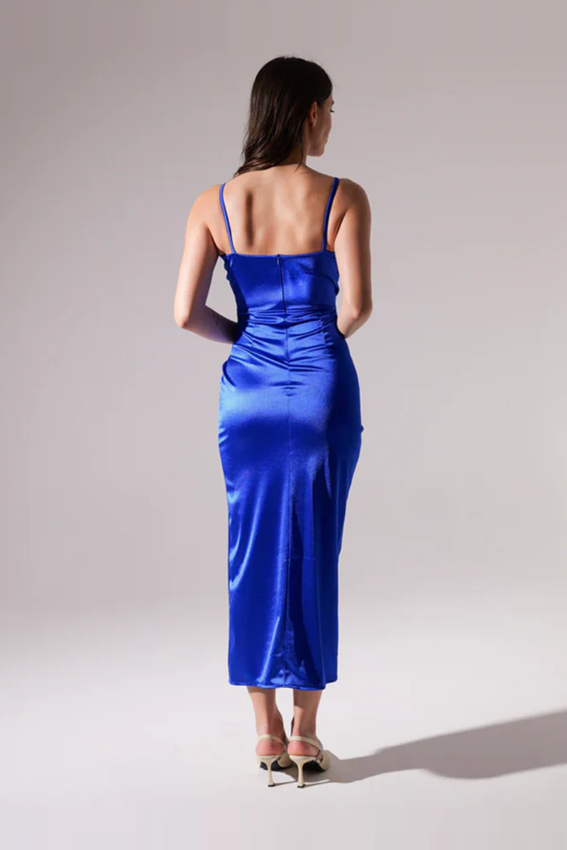 Long Draped Satin Dress Aurora