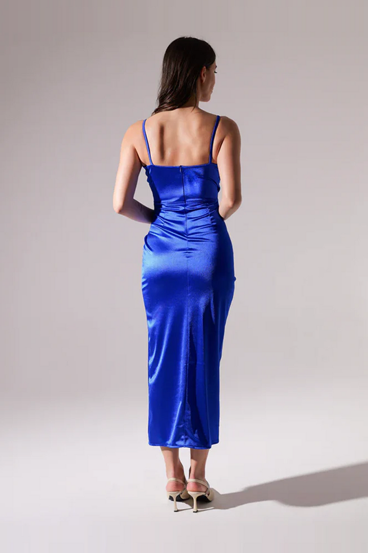 Long Draped Satin Dress Aurora