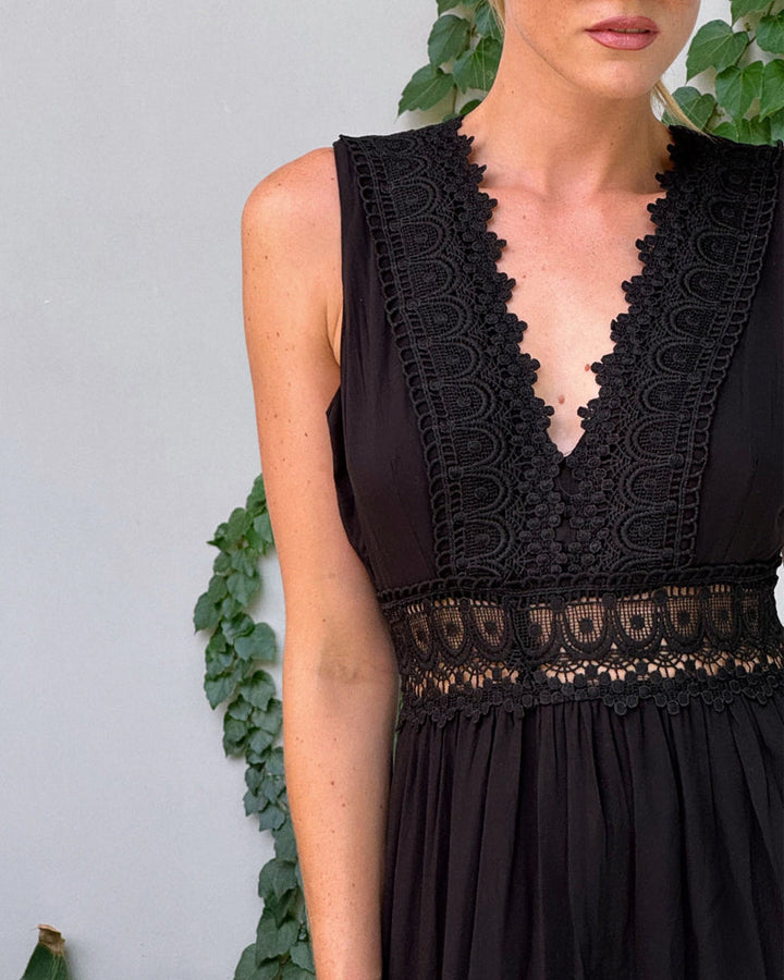 Mirna™ - Lace Tank Dress with V-Neck