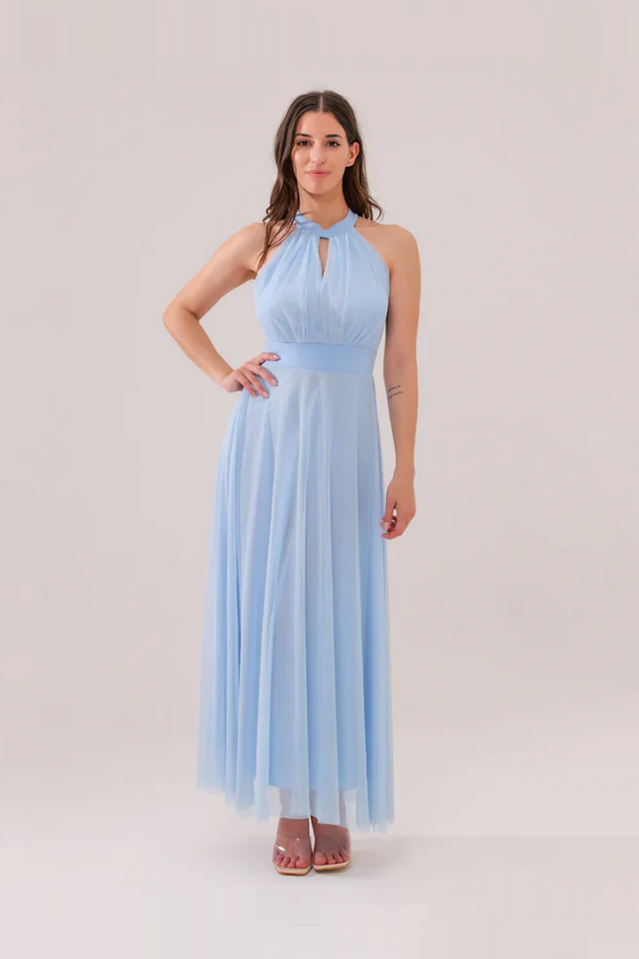 Long tulle cut-out dress Lucrezia