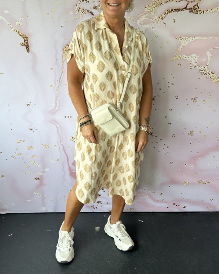 Davina™ - Loose Fit Short Sleeve Shirt Dress