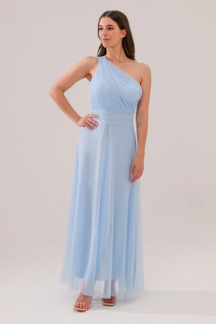 Lily One-Shoulder Long Tulle Dress