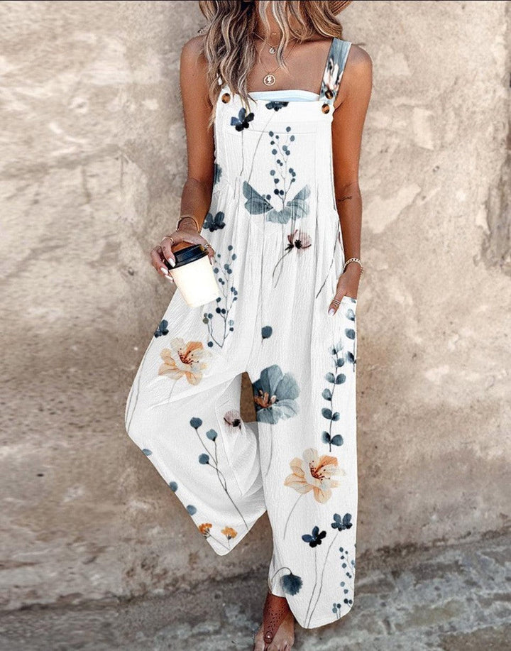 Indira™ - Sleeveless Jumpsuit with Floral Print for a Fresh and Elegant Summer Look