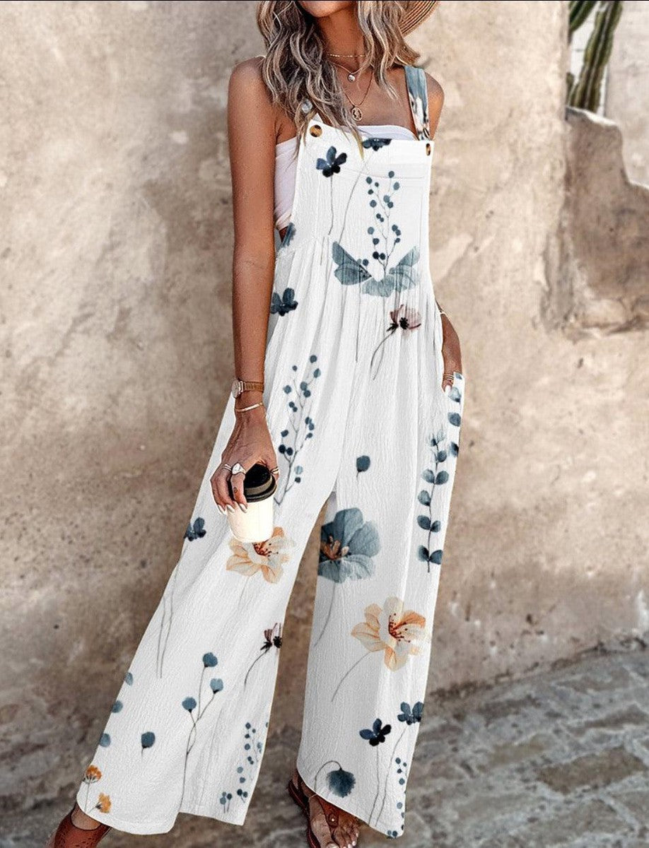Indira™ - Sleeveless Jumpsuit with Floral Print for a Fresh and Elegant Summer Look