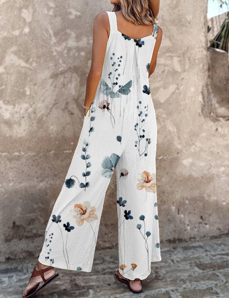 Indira™ - Sleeveless Jumpsuit with Floral Print for a Fresh and Elegant Summer Look