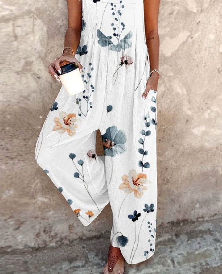 Indira™ - Sleeveless Jumpsuit with Floral Print for a Fresh and Elegant Summer Look