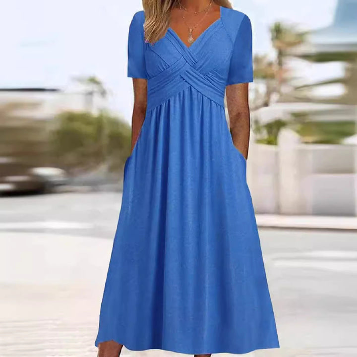 Malina™ - Elegant Dress with Fluid Silhouette and V-Neck