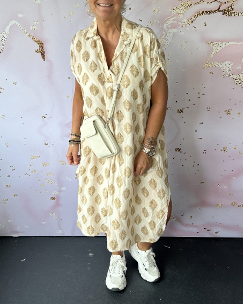 Davina™ - Loose Fit Short Sleeve Shirt Dress