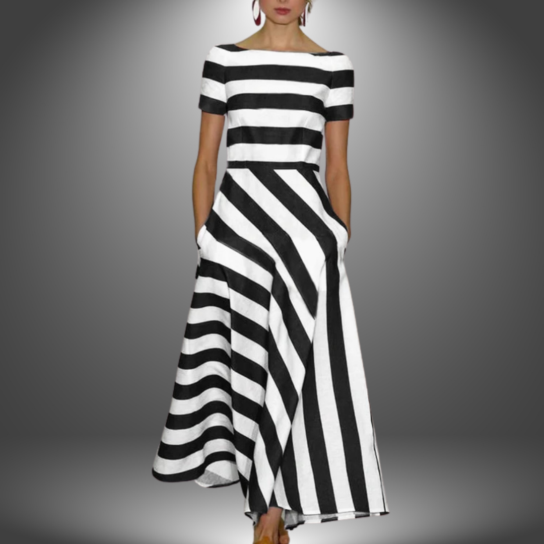 Amalia | Handcrafted Striped Maxi Dress