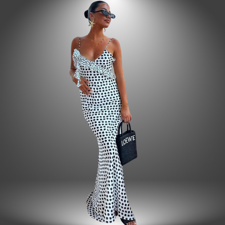 Ulrika | Long Polka Dot Dress