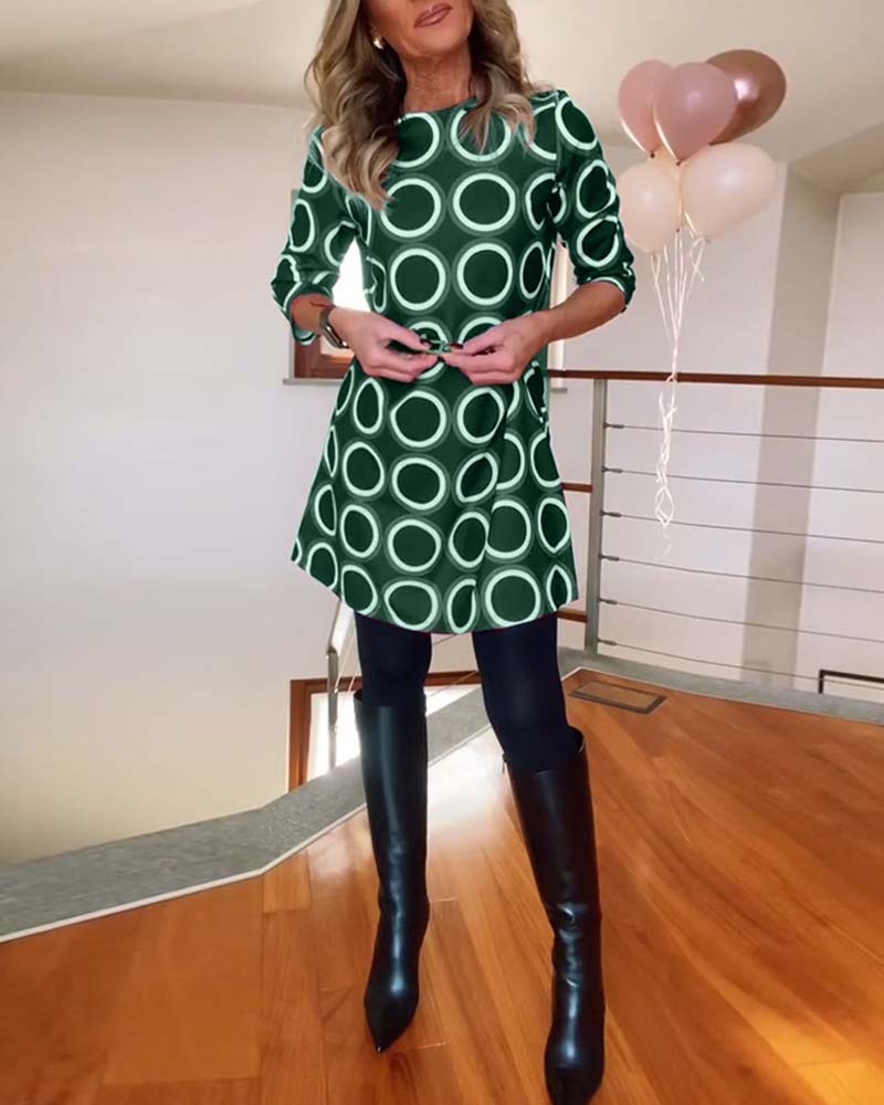 Eugénie™ - Printed Dress Autumn Elegance