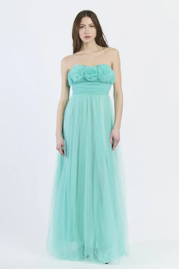 Long Tulle Strapless Dress Vittoria