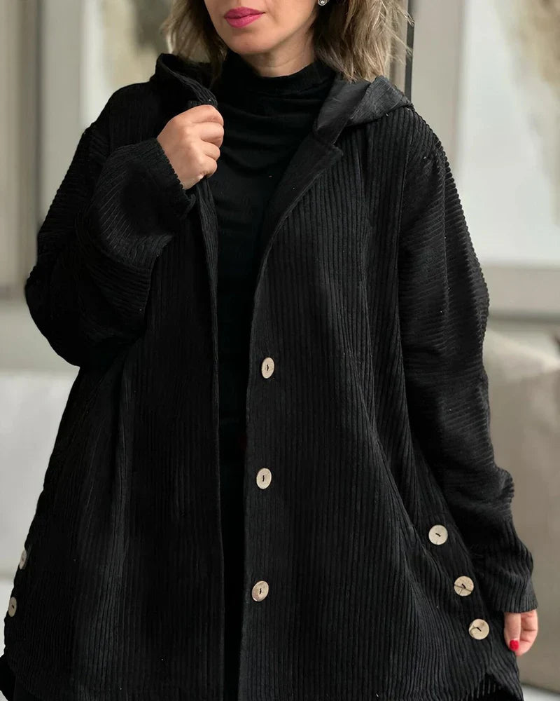 Christine - Cozy Cord Jacket with Hood