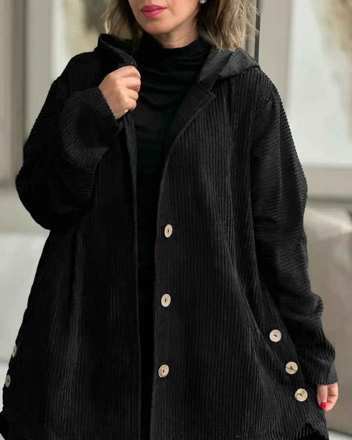Christine - Cozy Cord Jacket with Hood