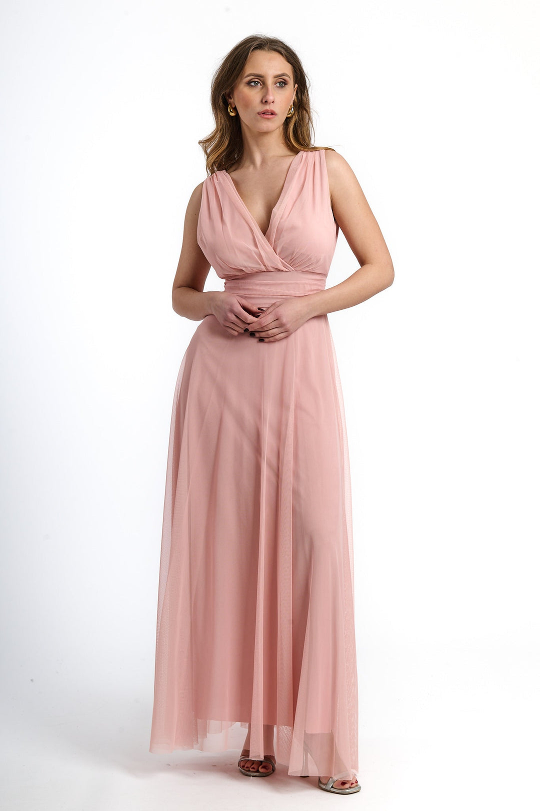 Tulle Bridesmaid Dress with V-Neck Flavia