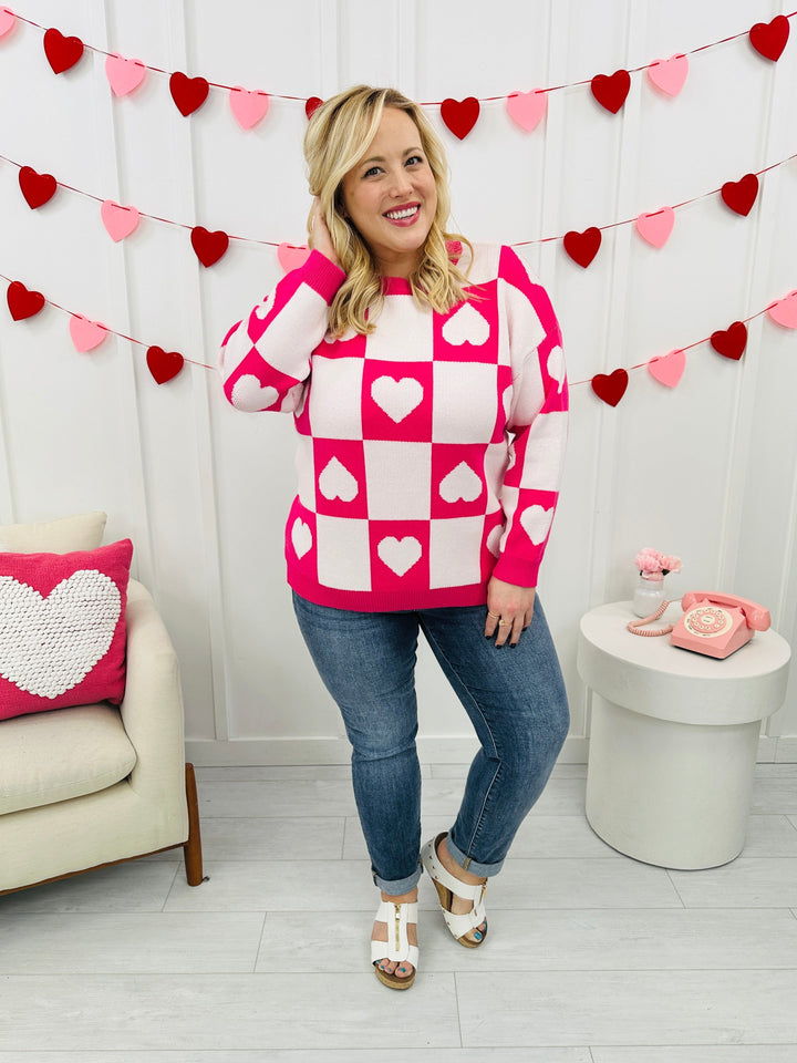 Ottilie™ - Valentine's Day Heart Check Sweater