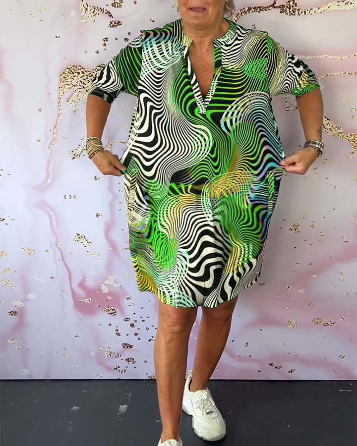 Maina™ - Colorful V-Neck Dress