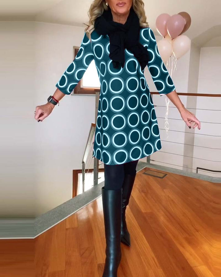 Eugénie™ - Printed Dress Autumn Elegance