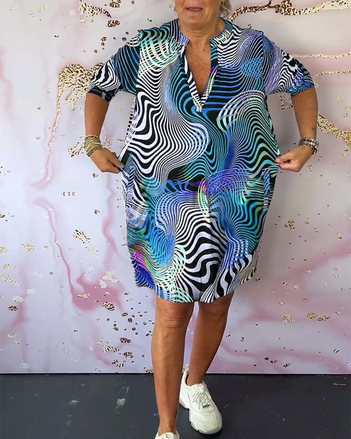 Maina™ - Colorful V-Neck Dress