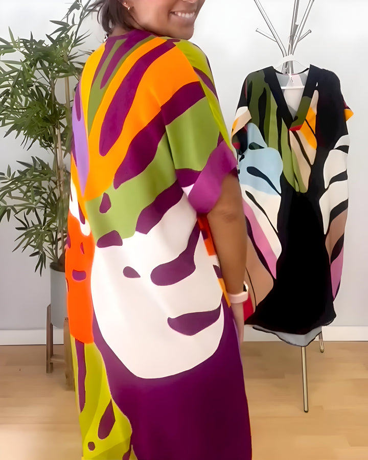 Nerissa™ - Casual Dress with Colorful Leaf Print for a Fresh and Natural Style