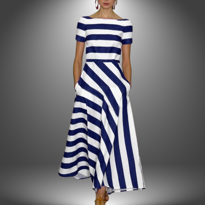 Amalia | Handcrafted Striped Maxi Dress