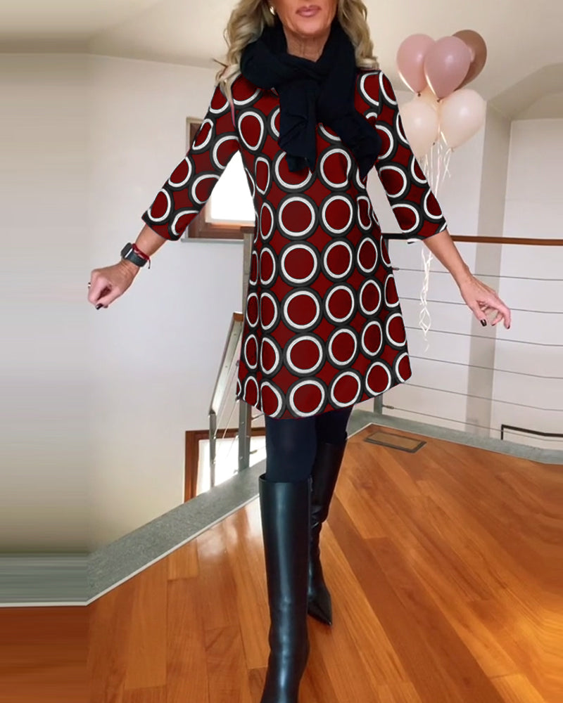 Eugénie™ - Printed Dress Autumn Elegance