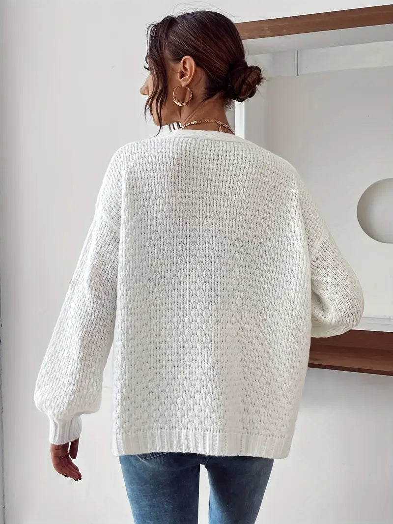 Risette™ - Cardigan Tricoté à Motif Floral