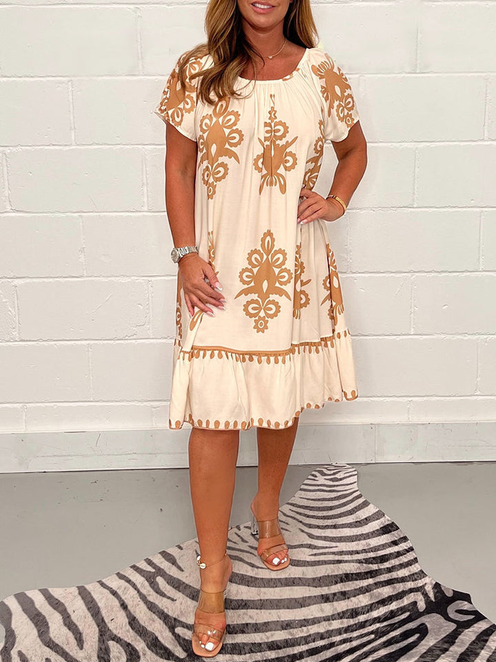 Freya™ - Vintage Printed Cotton Dress
