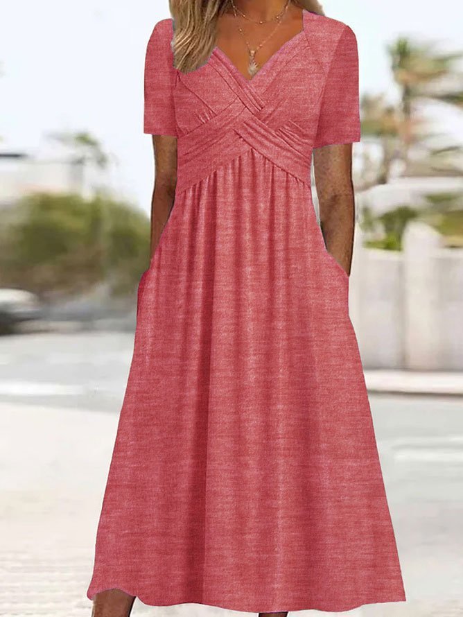Malina™ - Elegant Dress with Fluid Silhouette and V-Neck