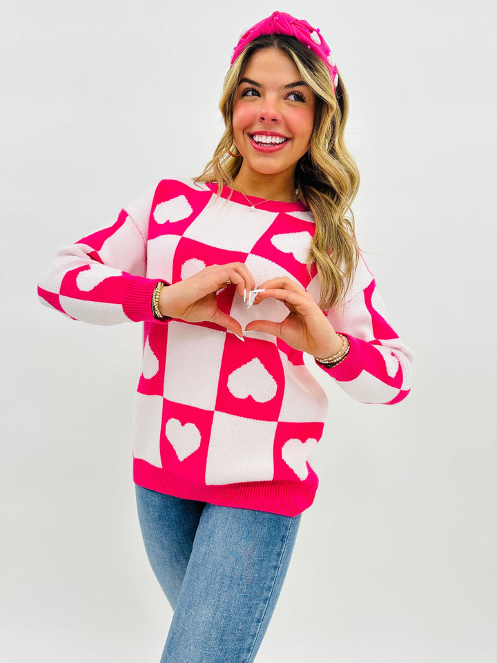 Ottilie™ - Valentine's Day Heart Check Sweater