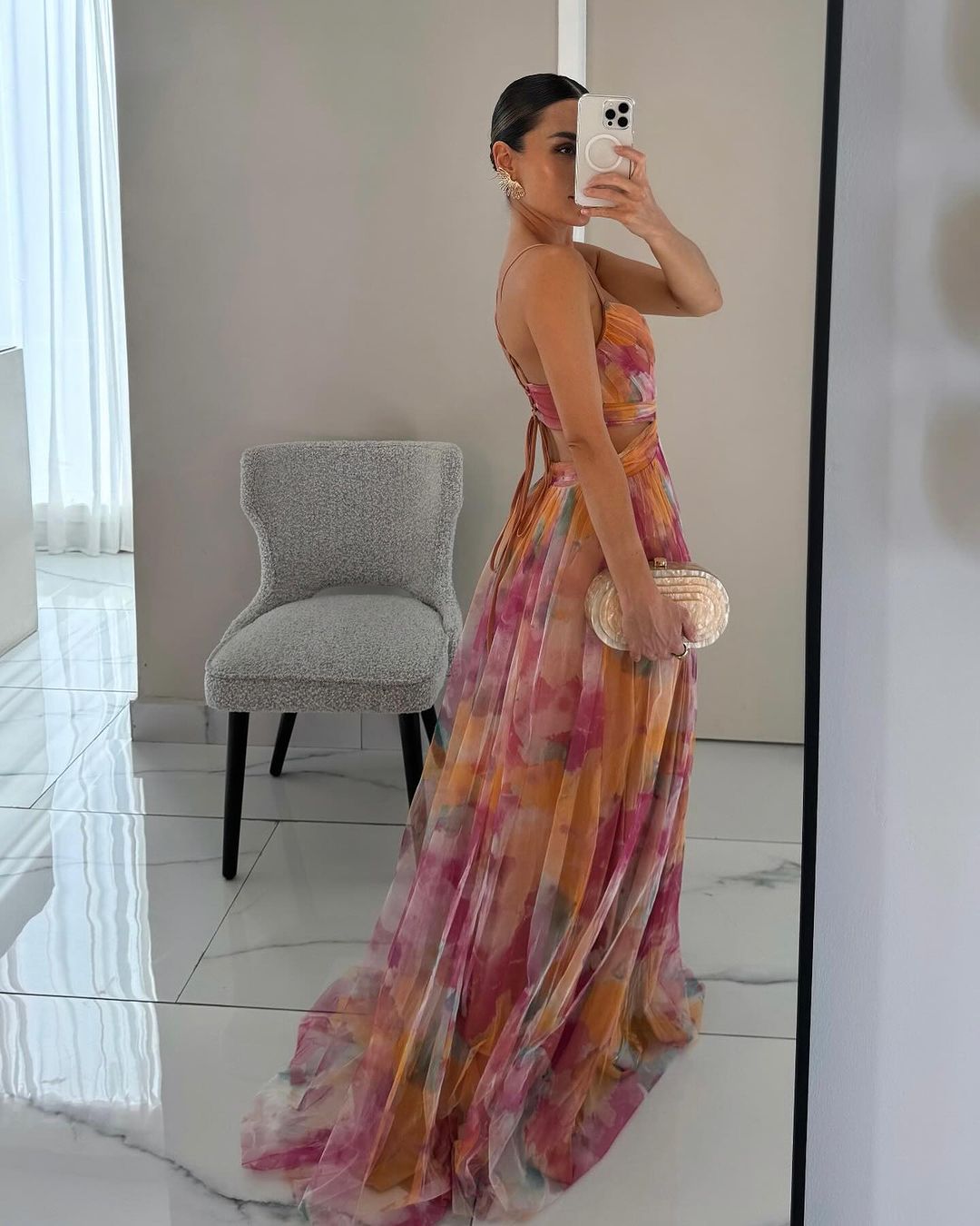 Leora™ - Enchanting Floral Print Maxi Dress