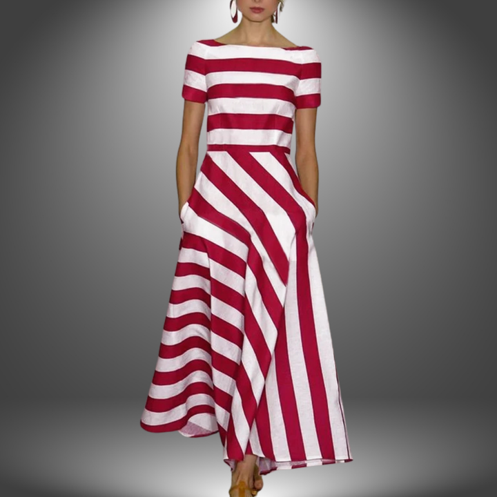 Amalia | Handcrafted Striped Maxi Dress