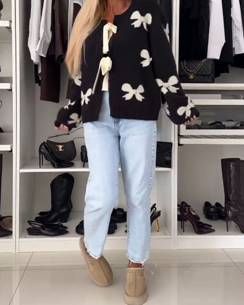 Florentine™ - Elegant Bow Cardigan