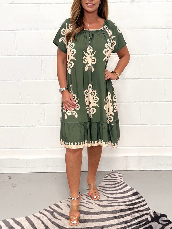 Freya™ - Vintage Printed Cotton Dress