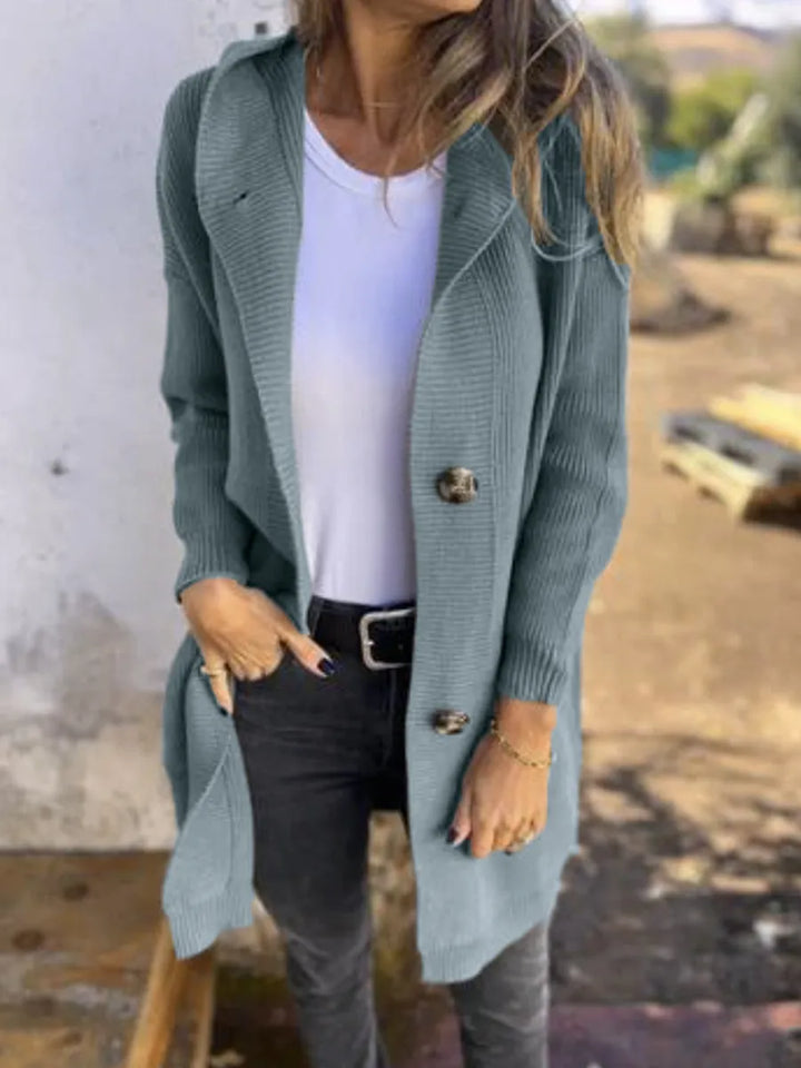 Caroline - Knitted Coat with Hood and Pockets
