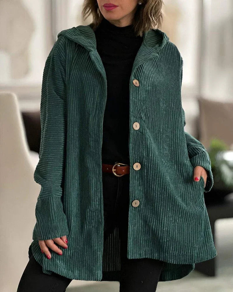 Christine - Cozy Cord Jacket with Hood