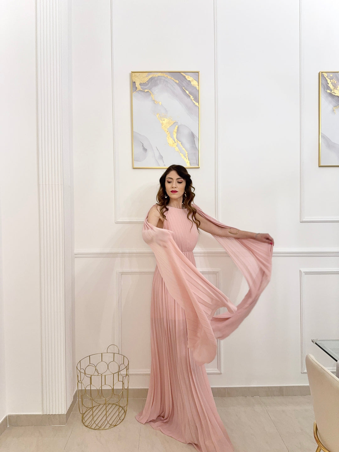 Elegant Long Pleated Dress Alice