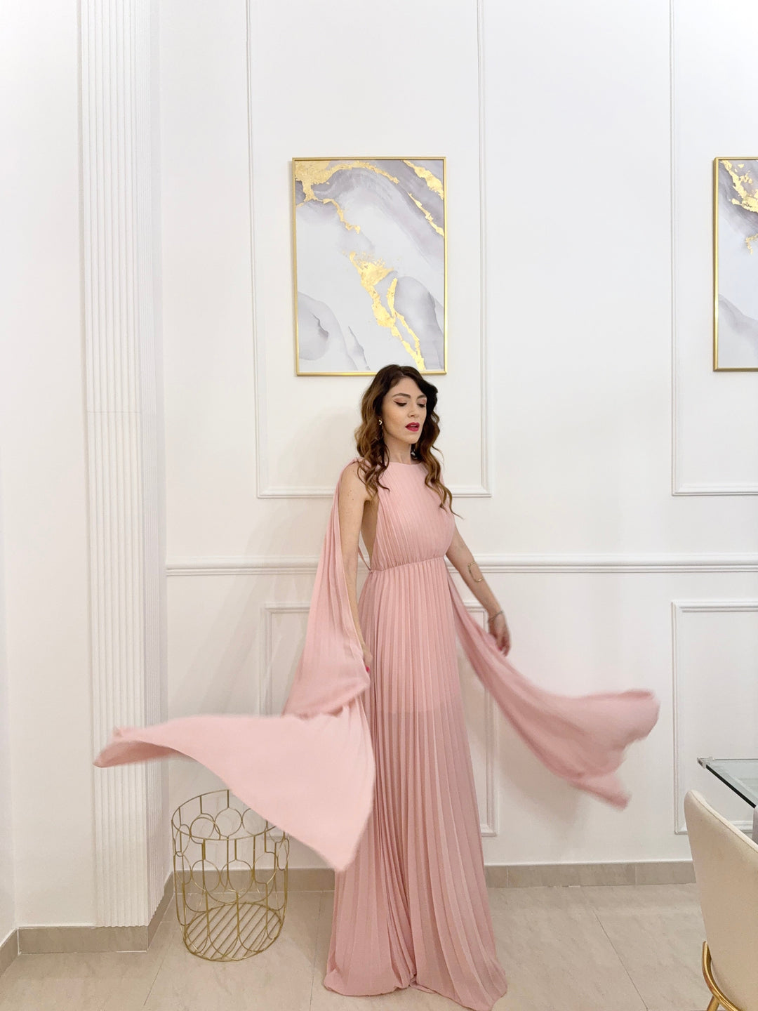 Elegant Long Pleated Dress Alice