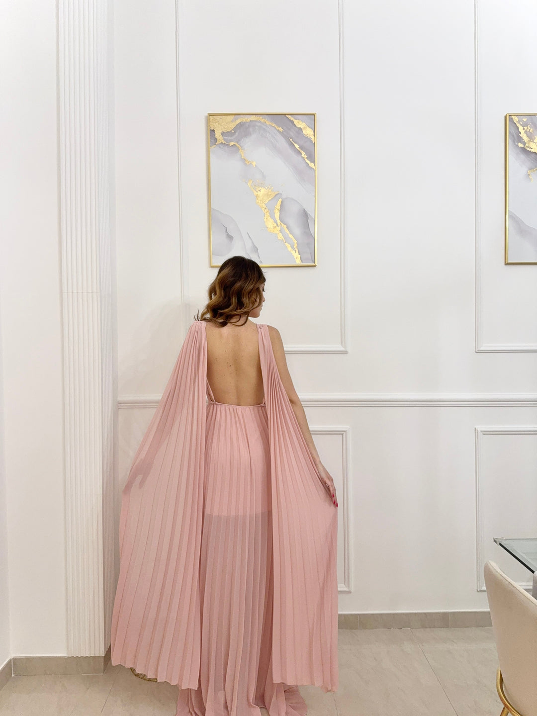 Elegant Long Pleated Dress Alice